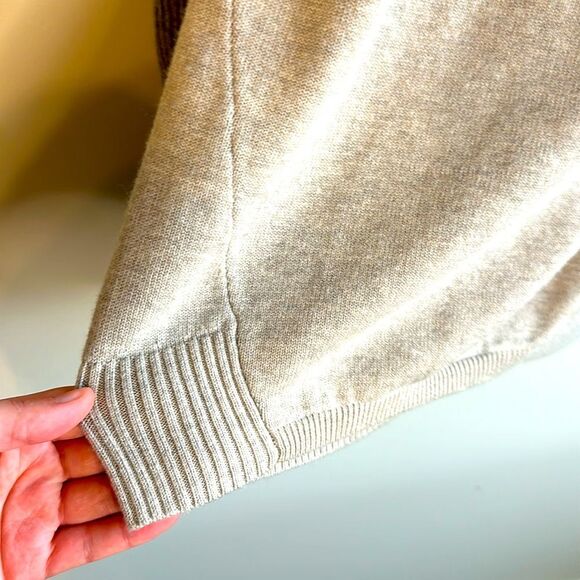 Athleta Merino Wool Nopa Sweater Beige and Gray M - Picture 4 of 6